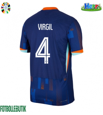 Nederländerna Virgil van Dijk #4 Bortatröja EM 2024 Kortärmad